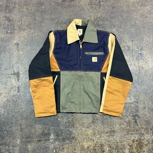 Vtg Carhartt patchwork multicoloured Detroit Work wear jacket - Custom sz small